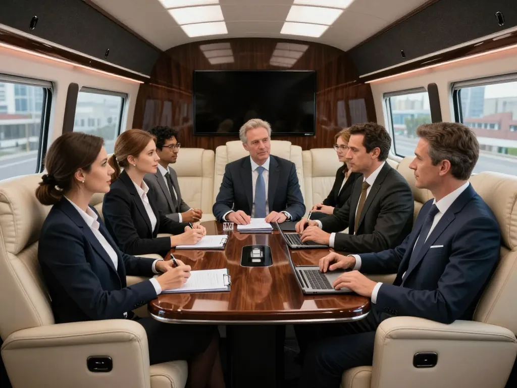 Espace de réunion bus de luxe